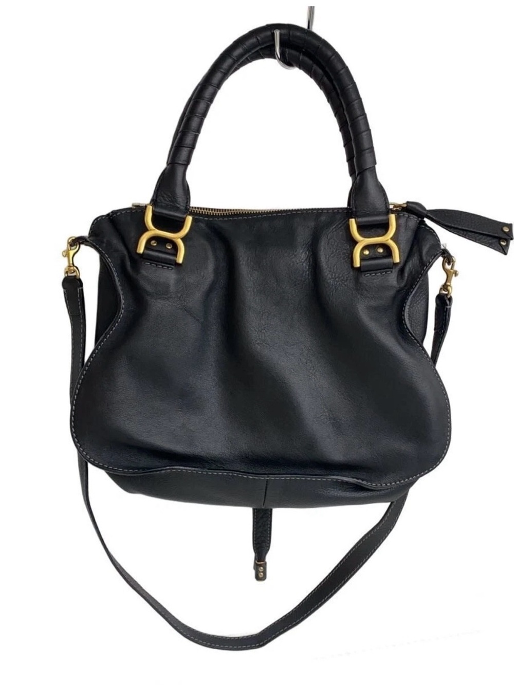 Chloe Black Leather Women's Satchel Handbag with Gold Hardware - Picture 3 of 7